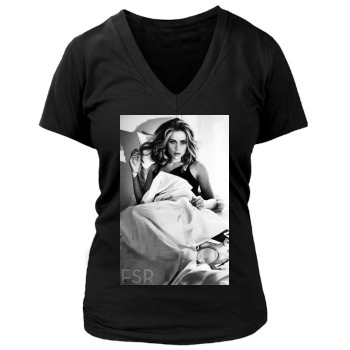 Scarlett Johansson Women's Deep V-Neck TShirt