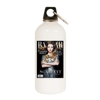 Scarlett Johansson White Water Bottle With Carabiner