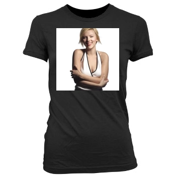 Scarlett Johansson Women's Junior Cut Crewneck T-Shirt