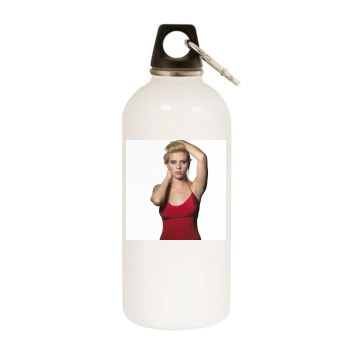 Scarlett Johansson White Water Bottle With Carabiner