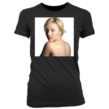 Scarlett Johansson Women's Junior Cut Crewneck T-Shirt