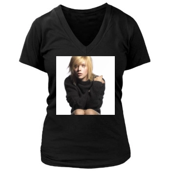 Scarlett Johansson Women's Deep V-Neck TShirt