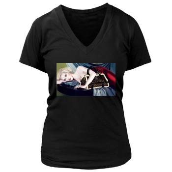 Scarlett Johansson Women's Deep V-Neck TShirt