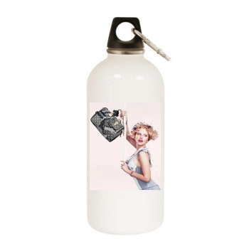 Scarlett Johansson White Water Bottle With Carabiner