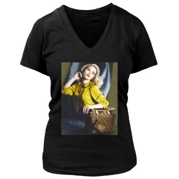 Scarlett Johansson Women's Deep V-Neck TShirt