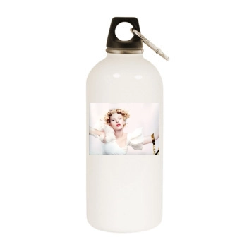 Scarlett Johansson White Water Bottle With Carabiner