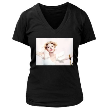 Scarlett Johansson Women's Deep V-Neck TShirt