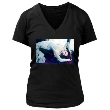 Scarlett Johansson Women's Deep V-Neck TShirt