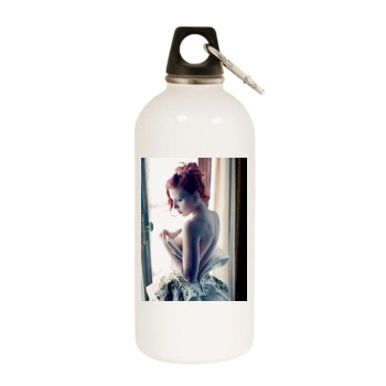 Scarlett Johansson White Water Bottle With Carabiner