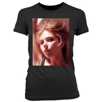 Scarlett Johansson Women's Junior Cut Crewneck T-Shirt