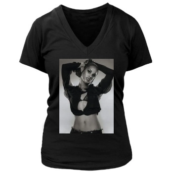 Alicia Keys Women's Deep V-Neck TShirt