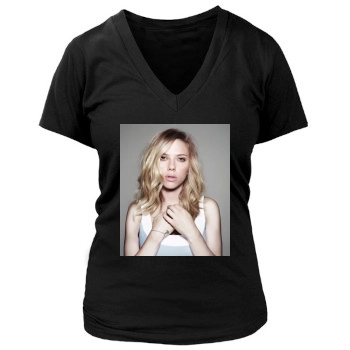 Scarlett Johansson Women's Deep V-Neck TShirt