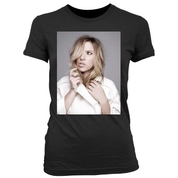 Scarlett Johansson Women's Junior Cut Crewneck T-Shirt