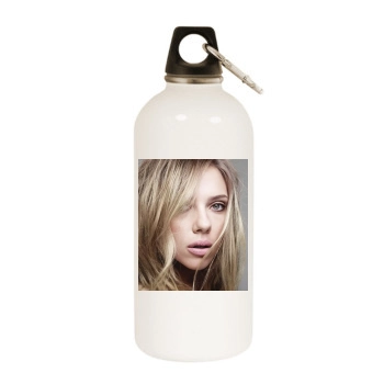 Scarlett Johansson White Water Bottle With Carabiner