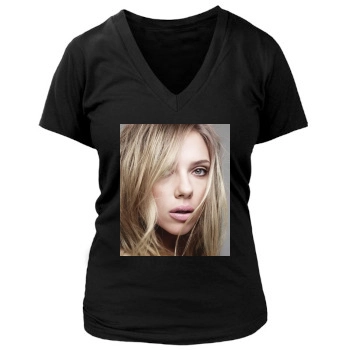 Scarlett Johansson Women's Deep V-Neck TShirt