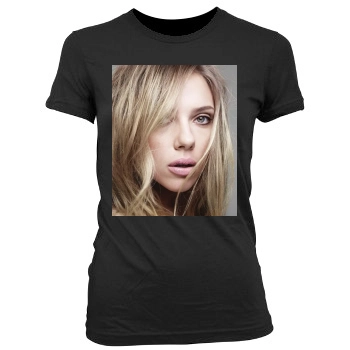 Scarlett Johansson Women's Junior Cut Crewneck T-Shirt