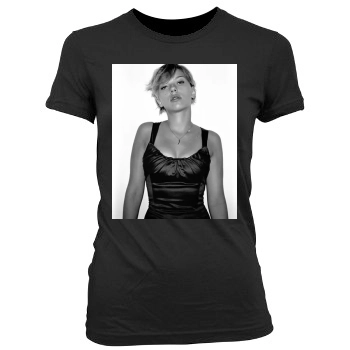 Scarlett Johansson Women's Junior Cut Crewneck T-Shirt