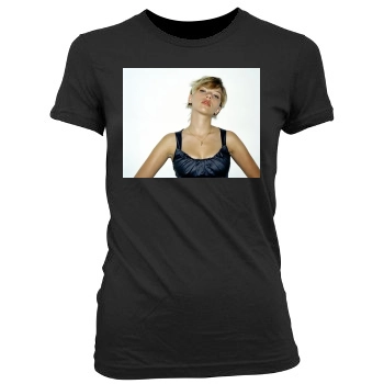 Scarlett Johansson Women's Junior Cut Crewneck T-Shirt