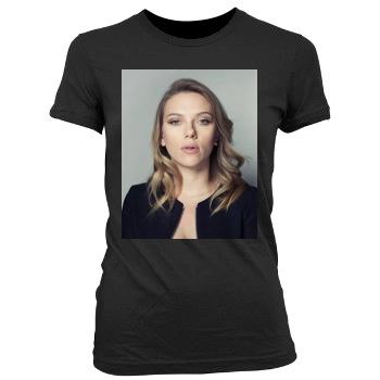 Scarlett Johansson Women's Junior Cut Crewneck T-Shirt