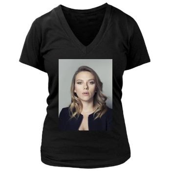 Scarlett Johansson Women's Deep V-Neck TShirt