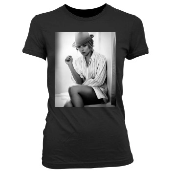 Scarlett Johansson Women's Junior Cut Crewneck T-Shirt