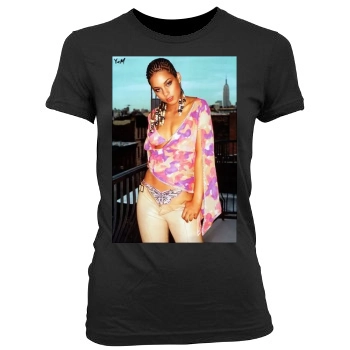 Alicia Keys Women's Junior Cut Crewneck T-Shirt