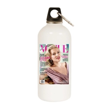 Scarlett Johansson White Water Bottle With Carabiner