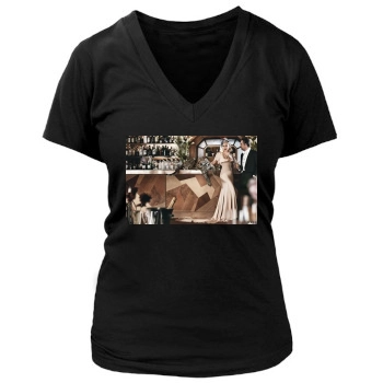 Scarlett Johansson Women's Deep V-Neck TShirt