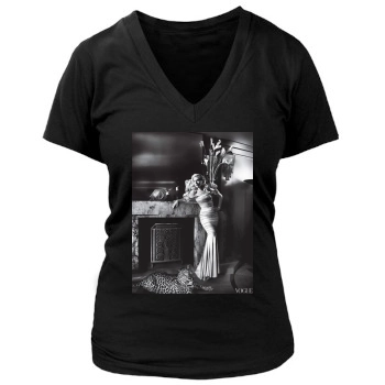 Scarlett Johansson Women's Deep V-Neck TShirt