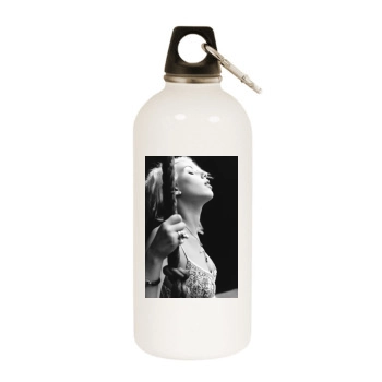 Scarlett Johansson White Water Bottle With Carabiner