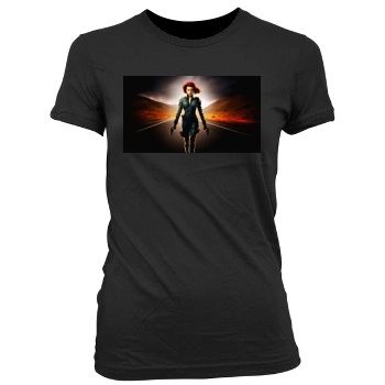 Scarlett Johansson Women's Junior Cut Crewneck T-Shirt