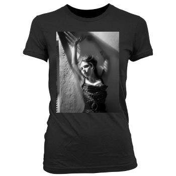 Scarlett Johansson Women's Junior Cut Crewneck T-Shirt