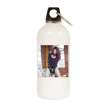 Selena Gomez White Water Bottle With Carabiner