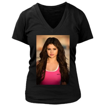 Selena Gomez Women's Deep V-Neck TShirt