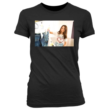 Selena Gomez Women's Junior Cut Crewneck T-Shirt