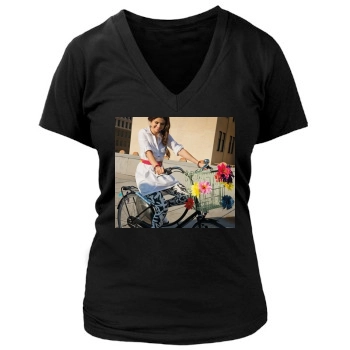 Selena Gomez Women's Deep V-Neck TShirt