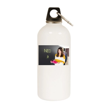 Selena Gomez White Water Bottle With Carabiner