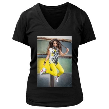 Selena Gomez Women's Deep V-Neck TShirt