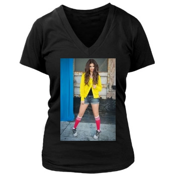 Selena Gomez Women's Deep V-Neck TShirt