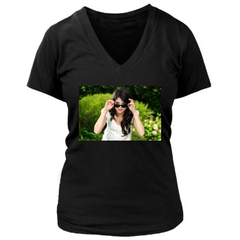 Selena Gomez Women's Deep V-Neck TShirt