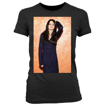 Selena Gomez Women's Junior Cut Crewneck T-Shirt