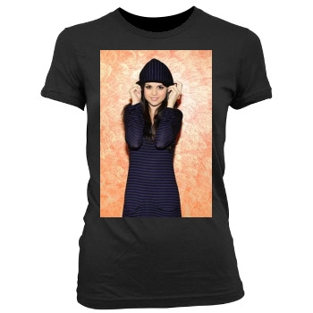 Selena Gomez Women's Junior Cut Crewneck T-Shirt