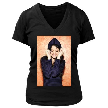 Selena Gomez Women's Deep V-Neck TShirt