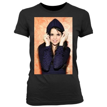 Selena Gomez Women's Junior Cut Crewneck T-Shirt