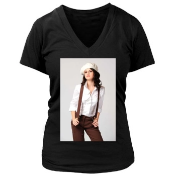 Selena Gomez Women's Deep V-Neck TShirt