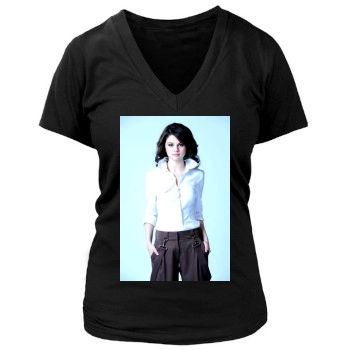 Selena Gomez Women's Deep V-Neck TShirt