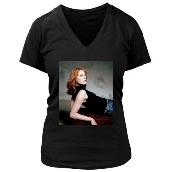 Alicia Witt Women's Deep V-Neck TShirt