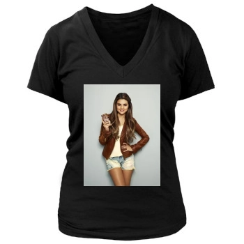 Selena Gomez Women's Deep V-Neck TShirt