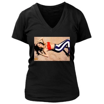 Selena Gomez Women's Deep V-Neck TShirt