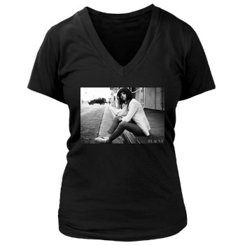 Selena Gomez Women's Deep V-Neck TShirt